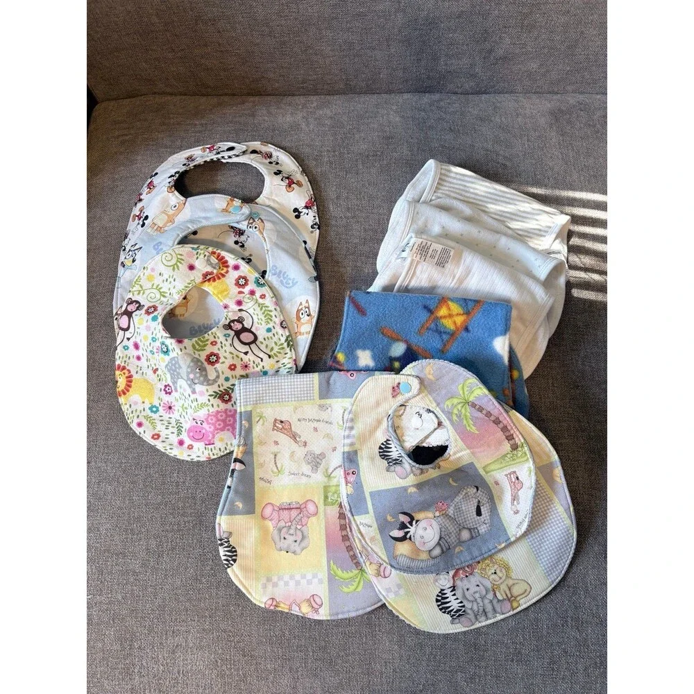 Handmade Baby Bibs and Burp Cloths Set NWOT